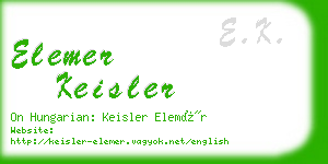 elemer keisler business card